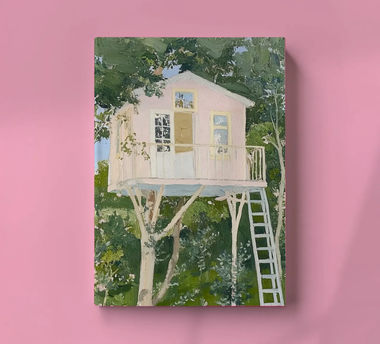 Treehouse Art Print, Nature Poster notebook by Little Lila