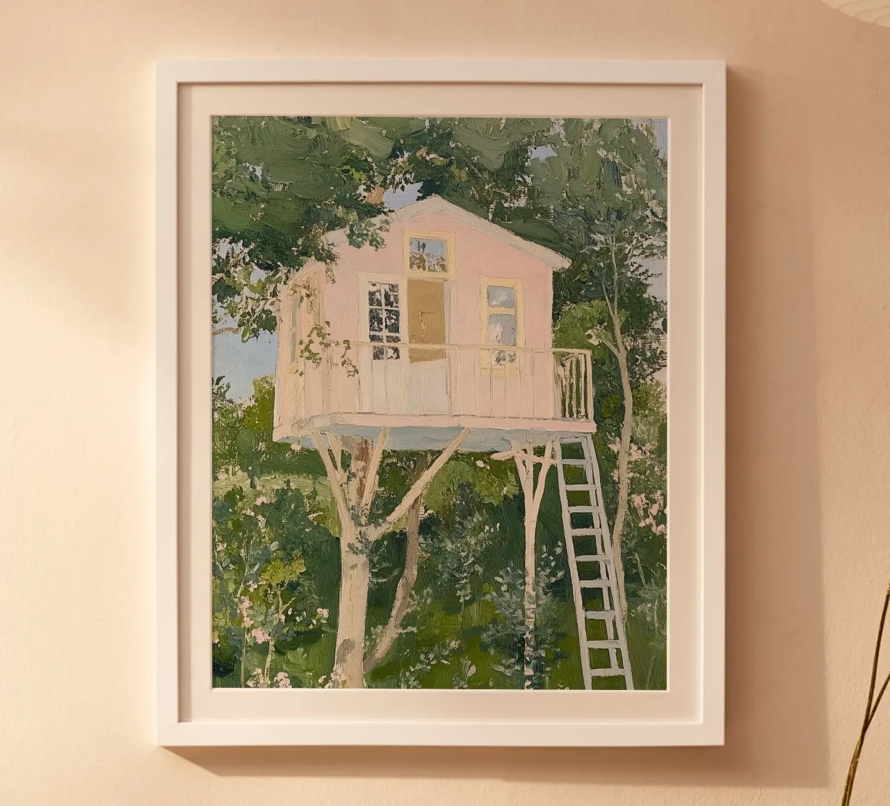 Treehouse Art Print, Nature Poster poster by Little Lila
