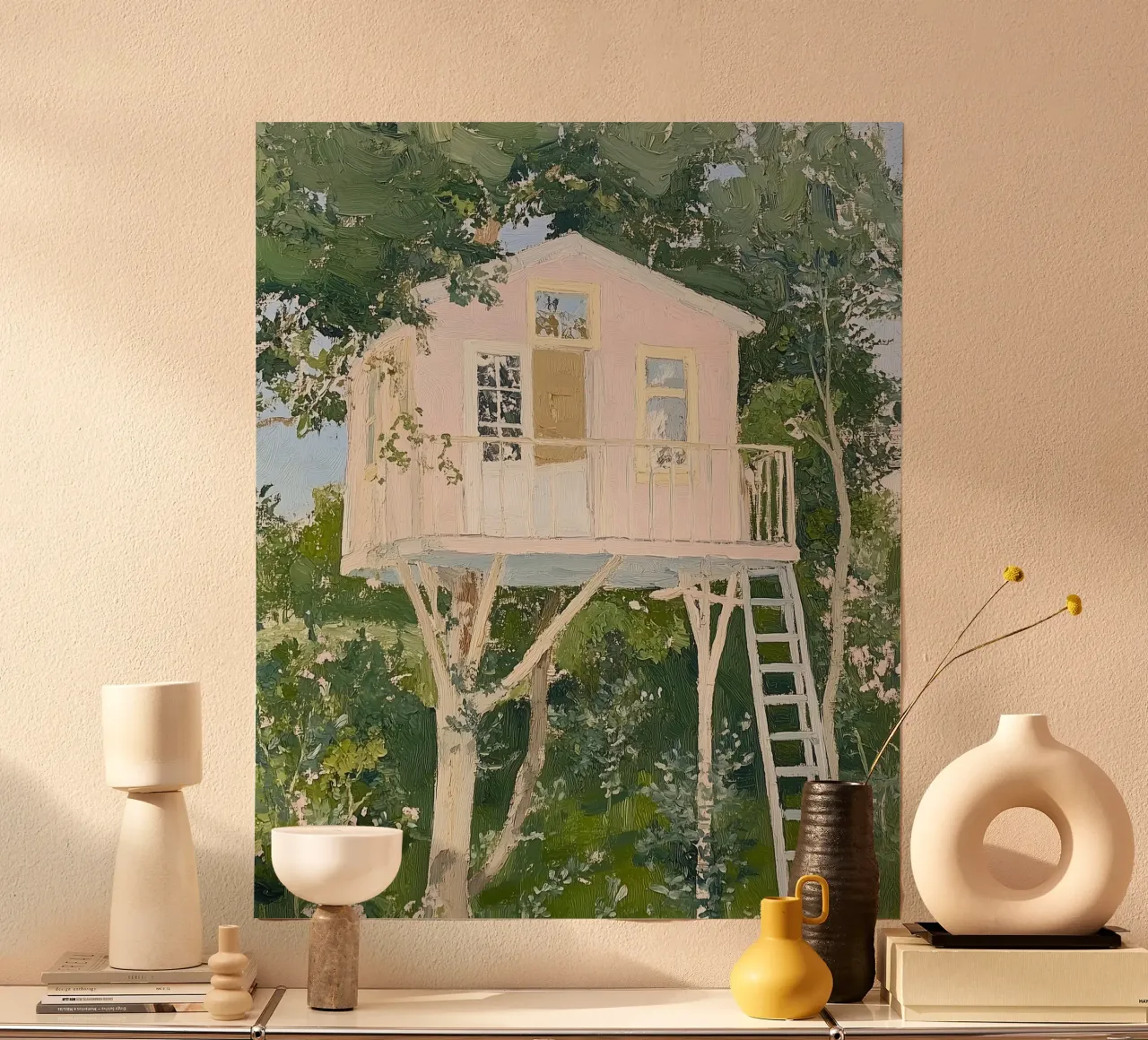 Treehouse Art Print, Nature Poster poster by Little Lila