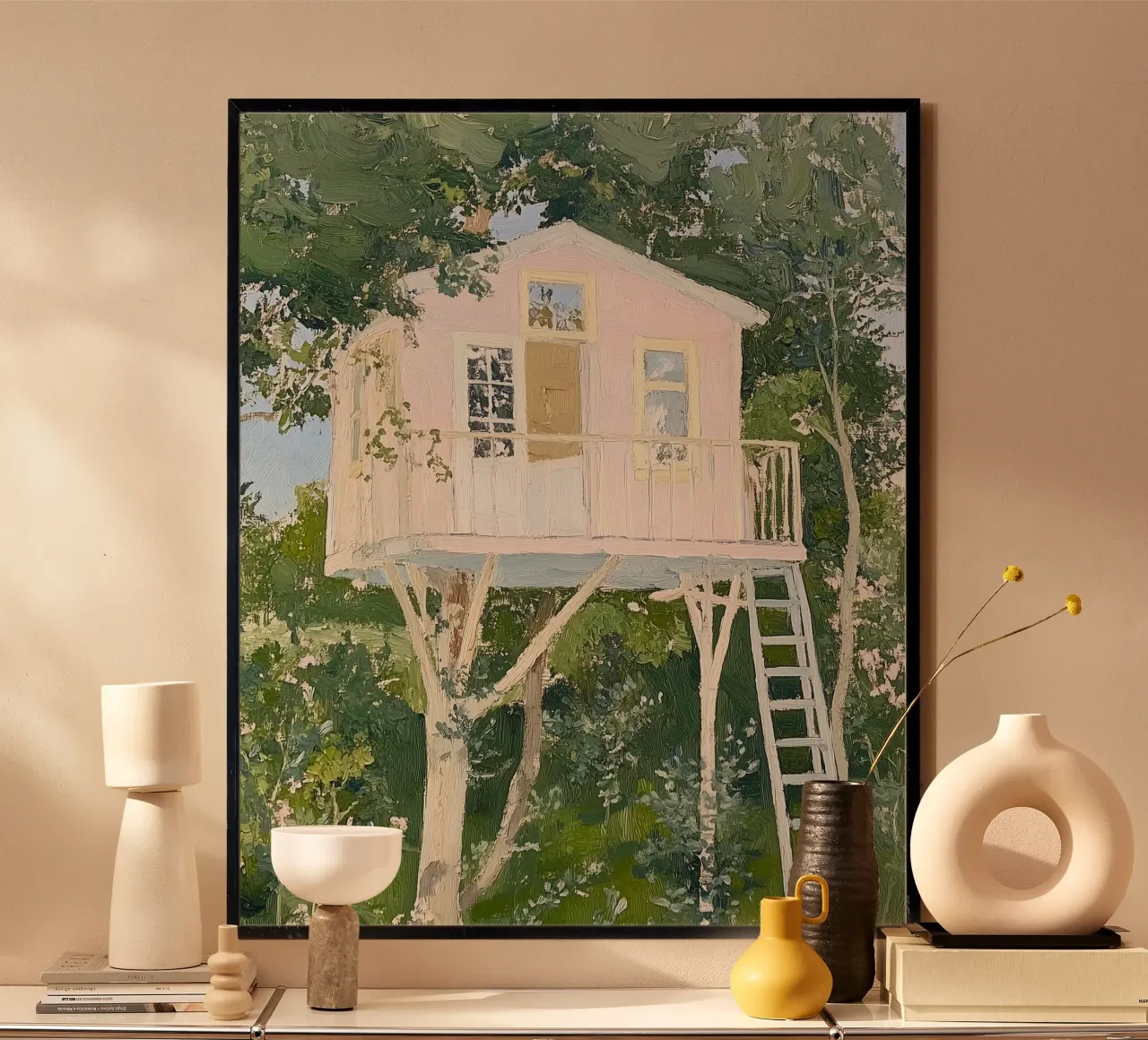 Treehouse Art Print, Nature Poster poster by Little Lila