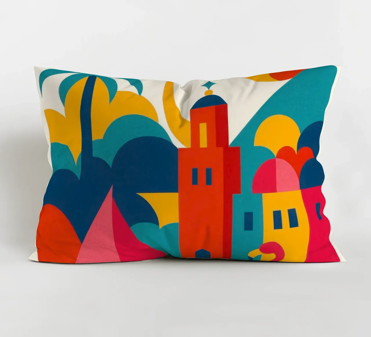 Miami vibes: sole, palme e fenicotteri cuscino da JETLAG | affiches voyage