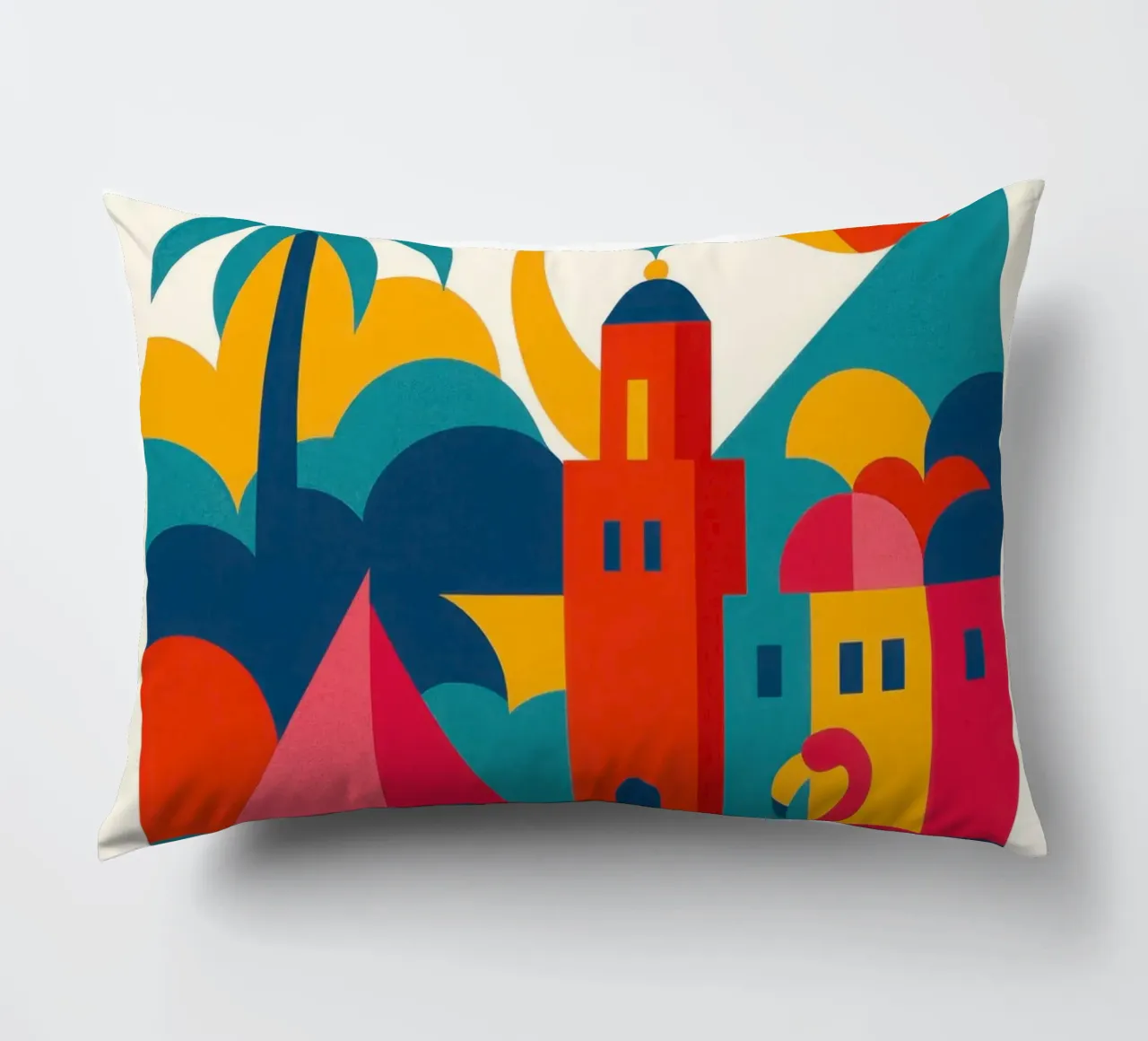Miami vibes: sole, palme e fenicotteri cuscino da JETLAG | affiches voyage