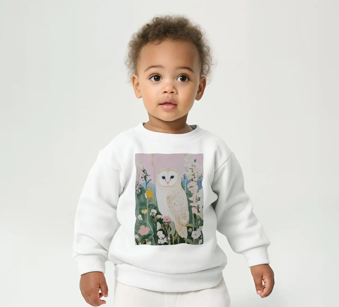 Abstract Owl Painting, Flower Print, Nature Poster baby sweatshirt by Little Lila