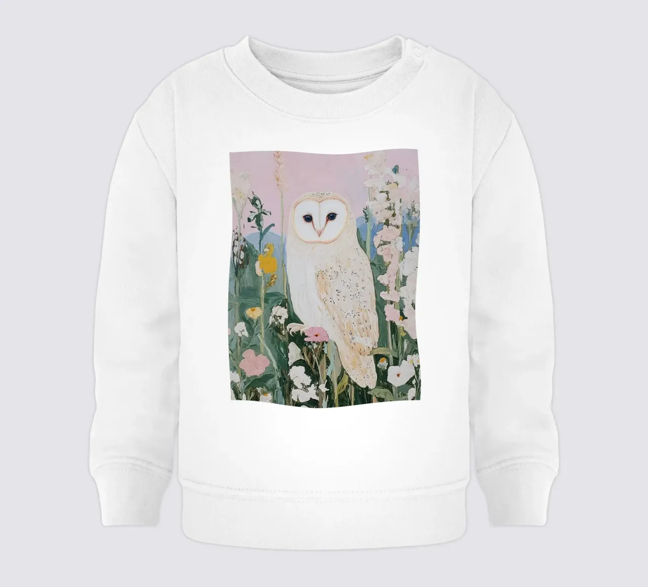 Abstract Owl Painting, Flower Print, Nature Poster baby sweatshirt by Little Lila