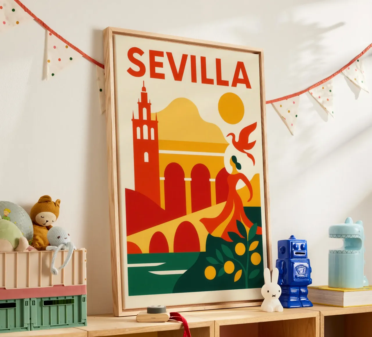 Andalusian Seville - between flamenco and the scorching sun canvas with Floater frame by JETLAG | affiches voyage