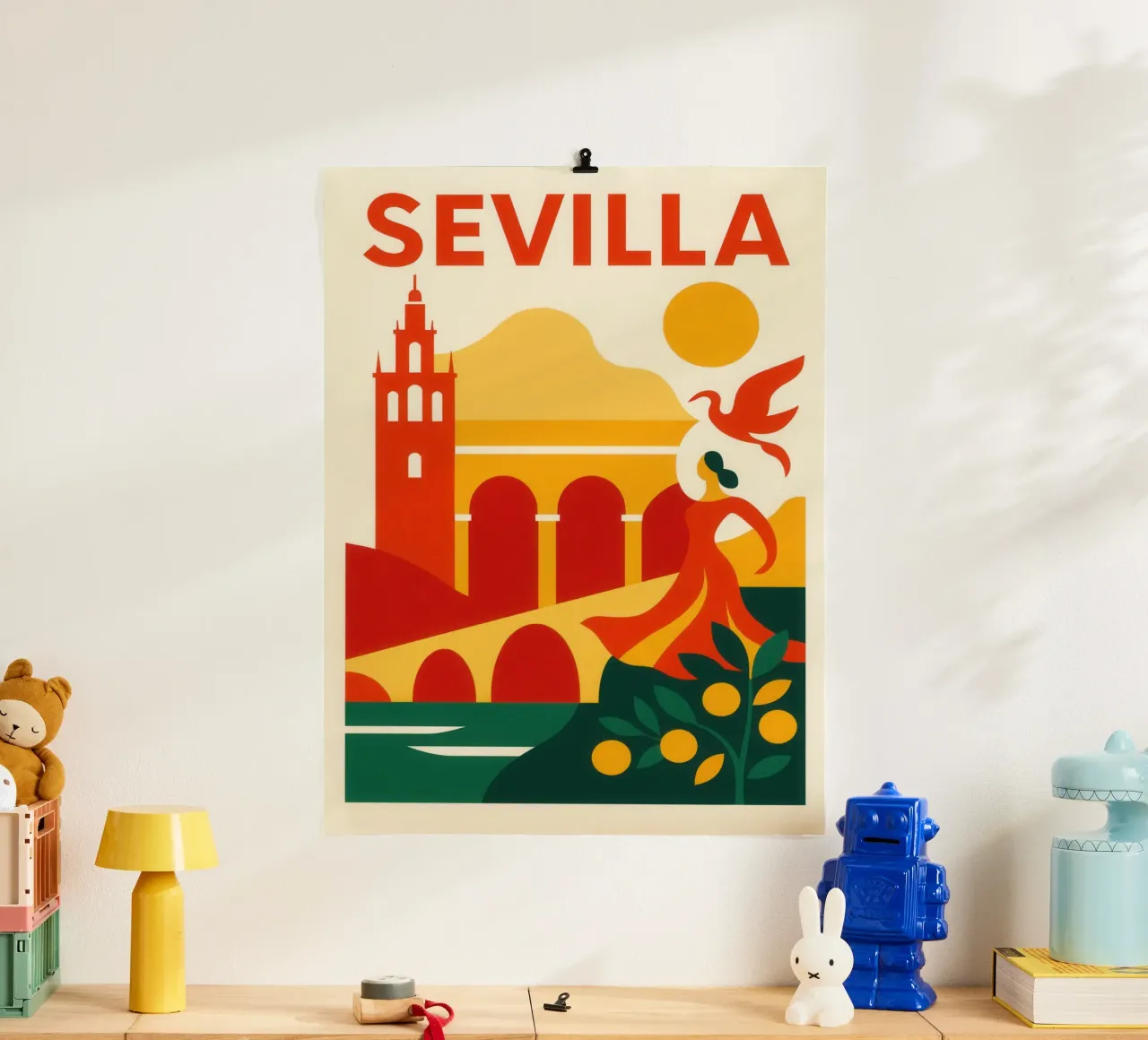 Siviglia andalusa - tra flamenco e sole cocente poster con telaio in alluminio da JETLAG | affiches voyage