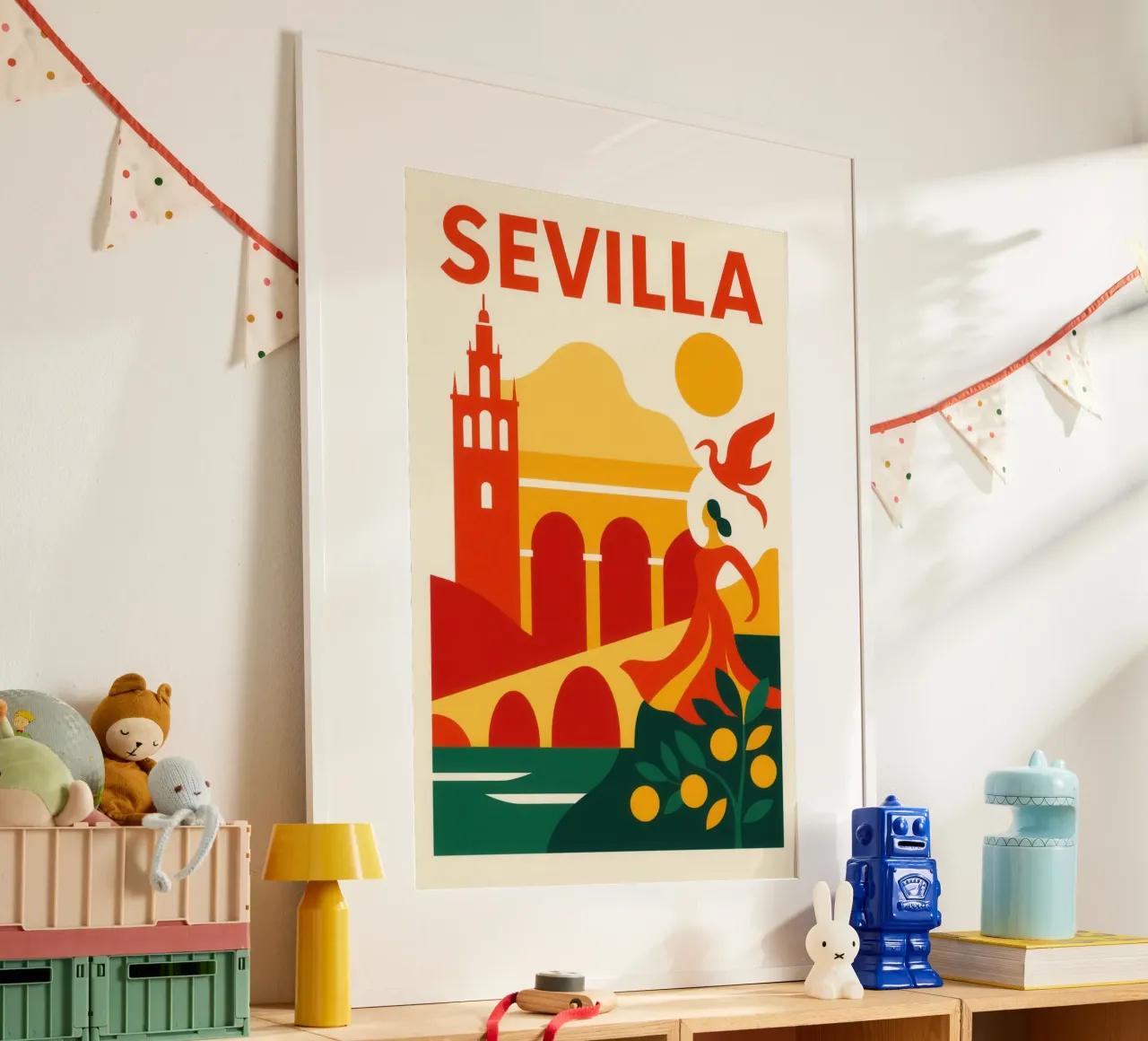 Siviglia andalusa - tra flamenco e sole cocente poster con telaio in alluminio da JETLAG | affiches voyage