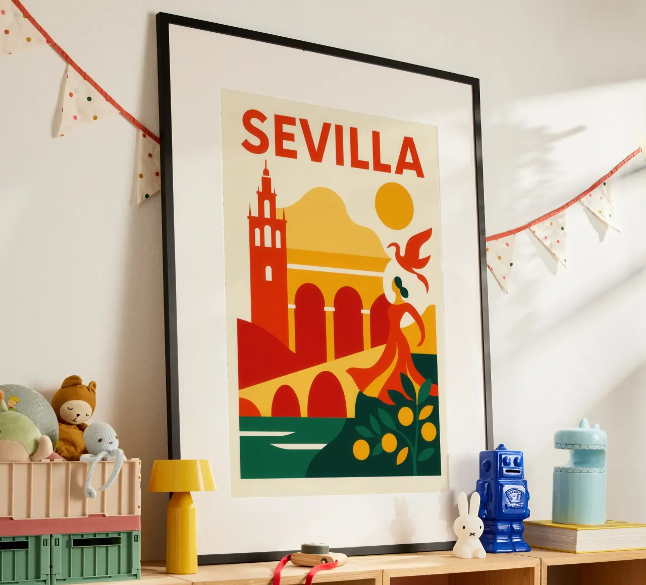 Siviglia andalusa - tra flamenco e sole cocente poster con telaio in alluminio da JETLAG | affiches voyage