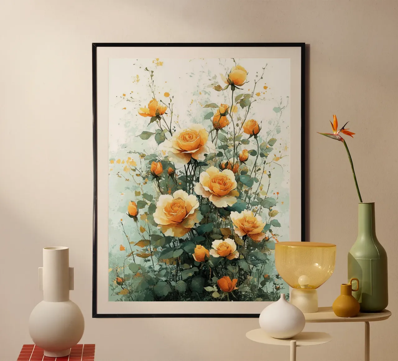 Roses Garden poster con telaio in alluminio da Mateo