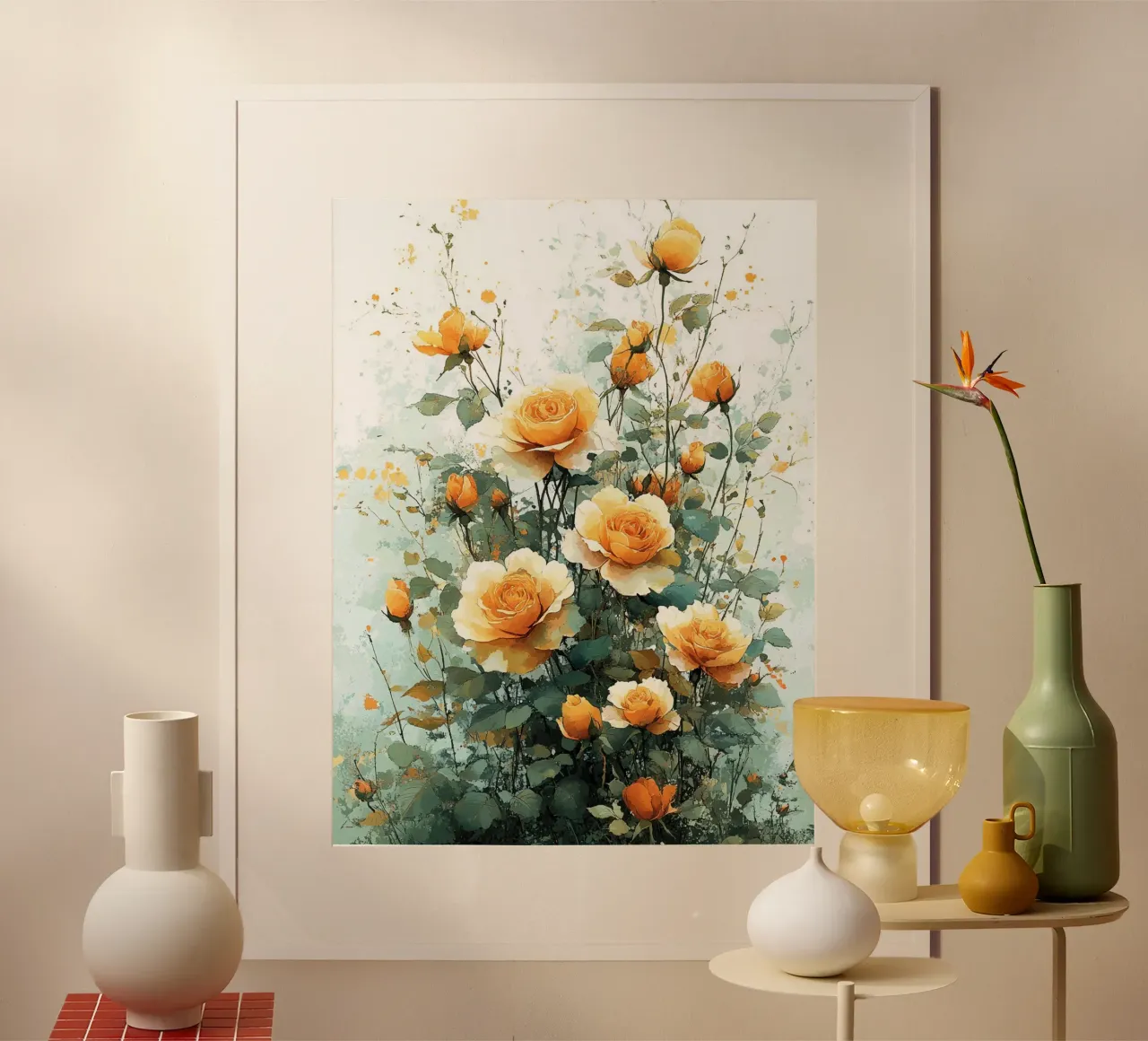Roses Garden poster con telaio in alluminio da Mateo