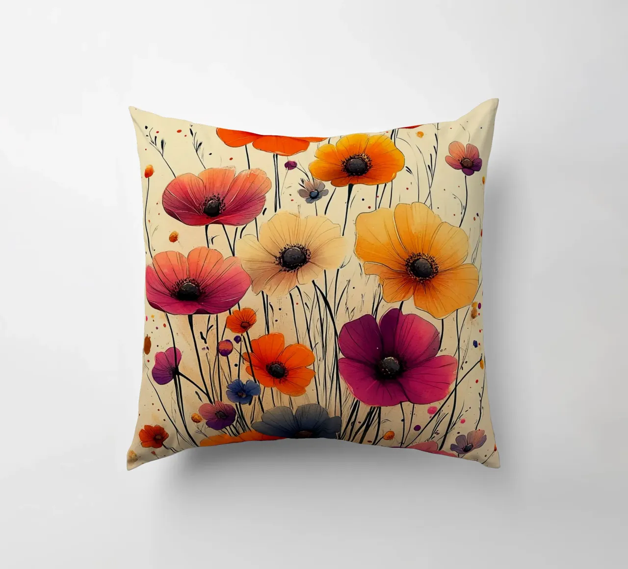 Poppies art A cuscino da Mateo
