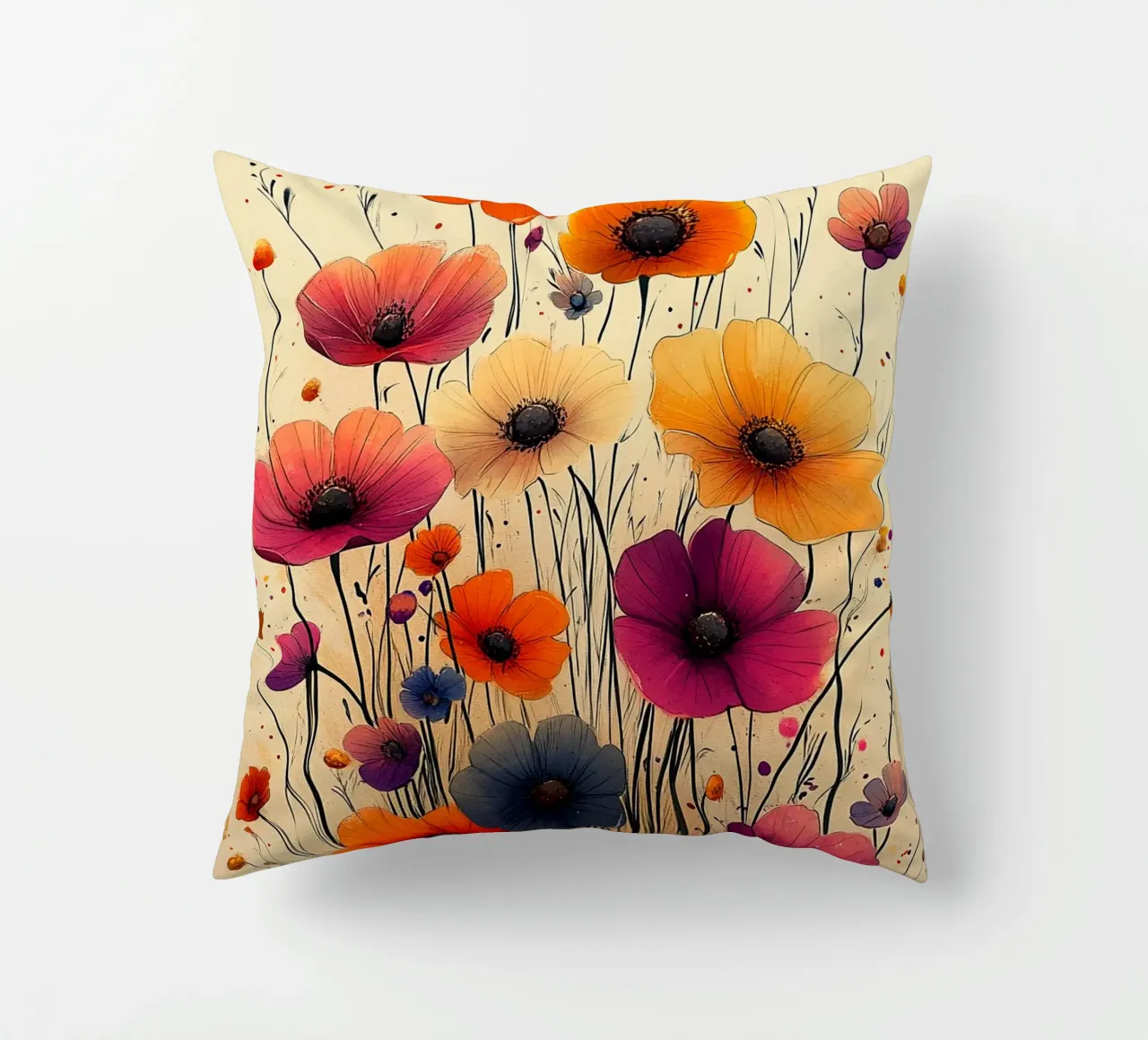 Poppies art A cuscino da Mateo