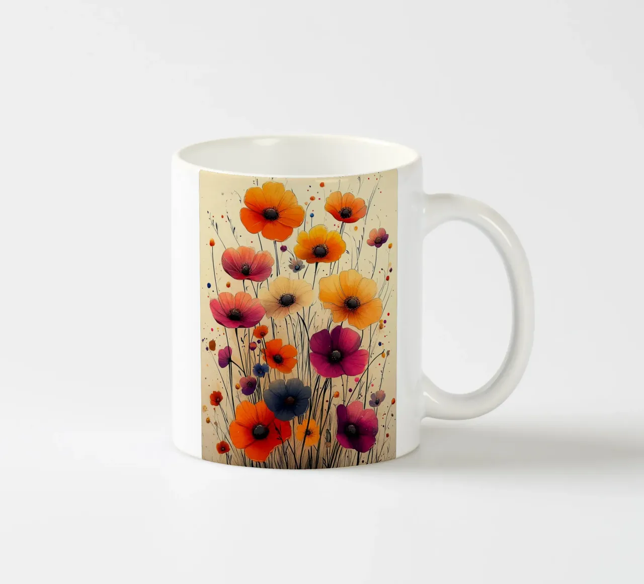 Poppies art A tazza in ceramica da Mateo