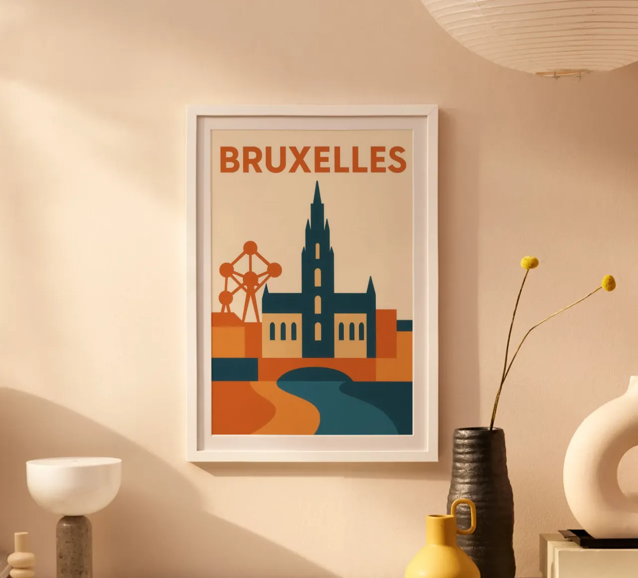 Bruxelles urbana - tra patrimonio e futuro poster con telaio in plastica da JETLAG | affiches voyage