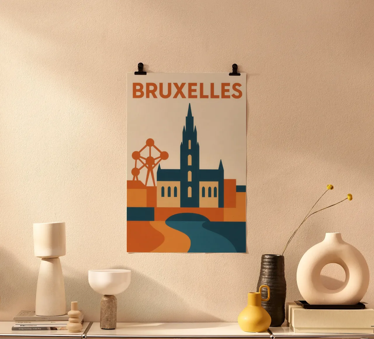 Bruxelles urbana - tra patrimonio e futuro poster con telaio in plastica da JETLAG | affiches voyage
