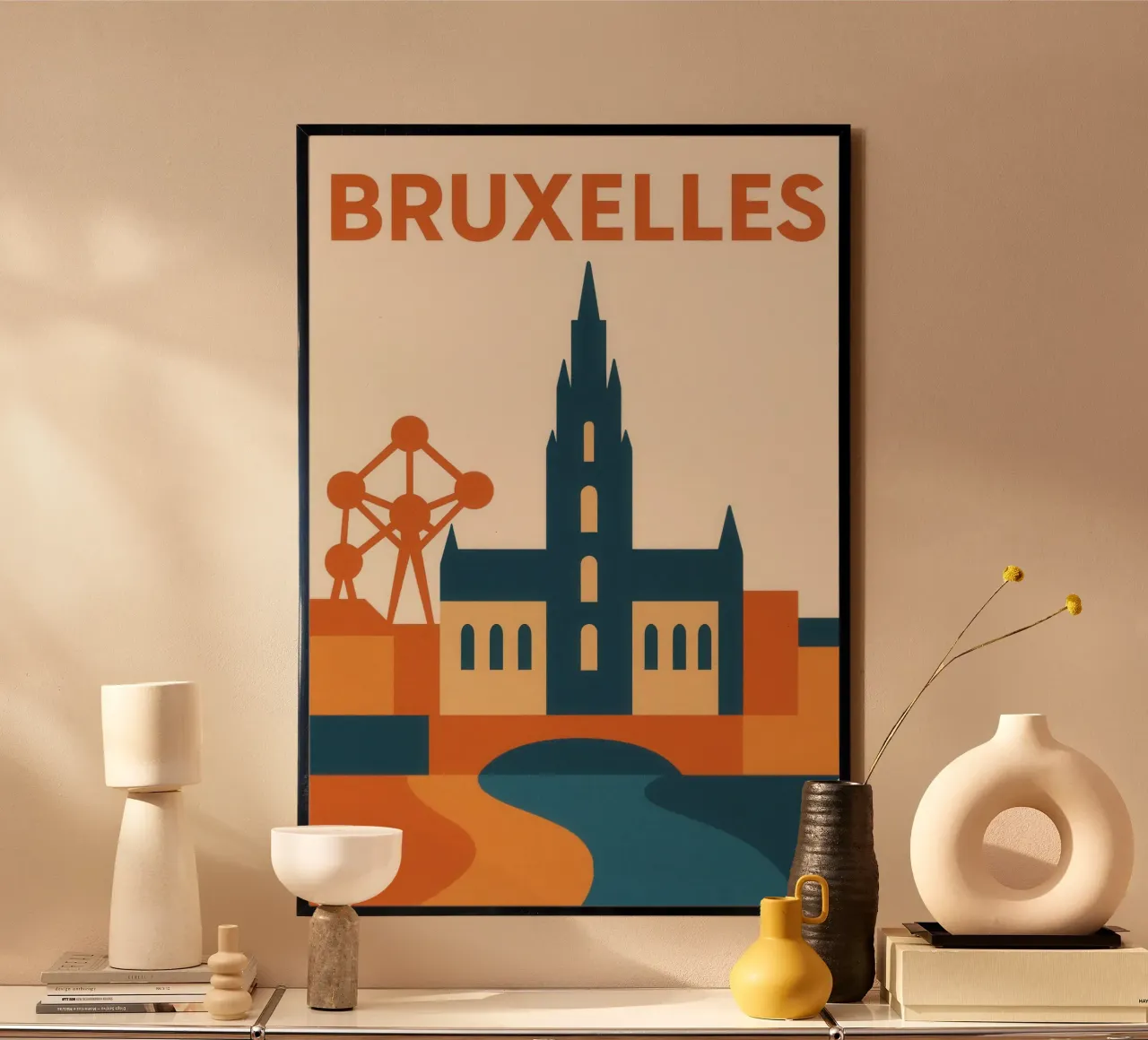 Bruxelles urbana - tra patrimonio e futuro poster con telaio in plastica da JETLAG | affiches voyage