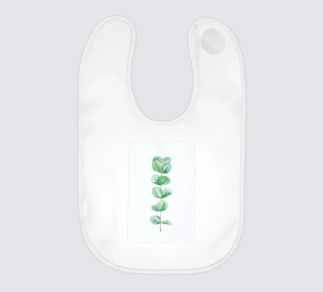 Eucalyptus Watercolour baby bib by Flora & Fauna