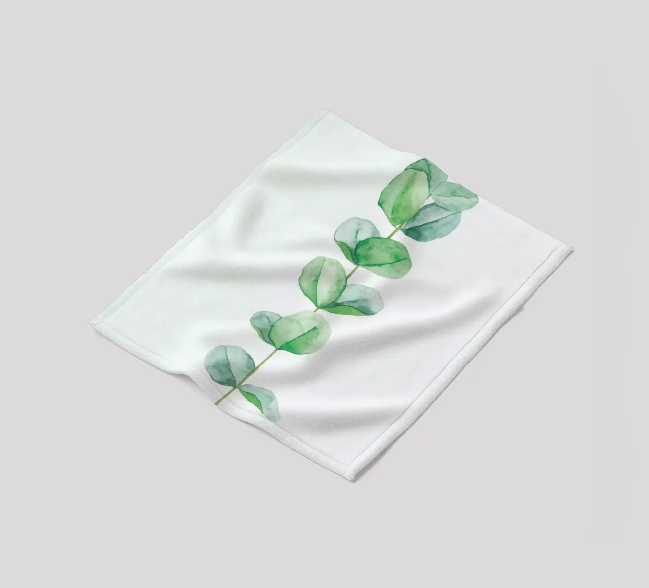 Eucalyptus Watercolour fleece blanket by Flora & Fauna