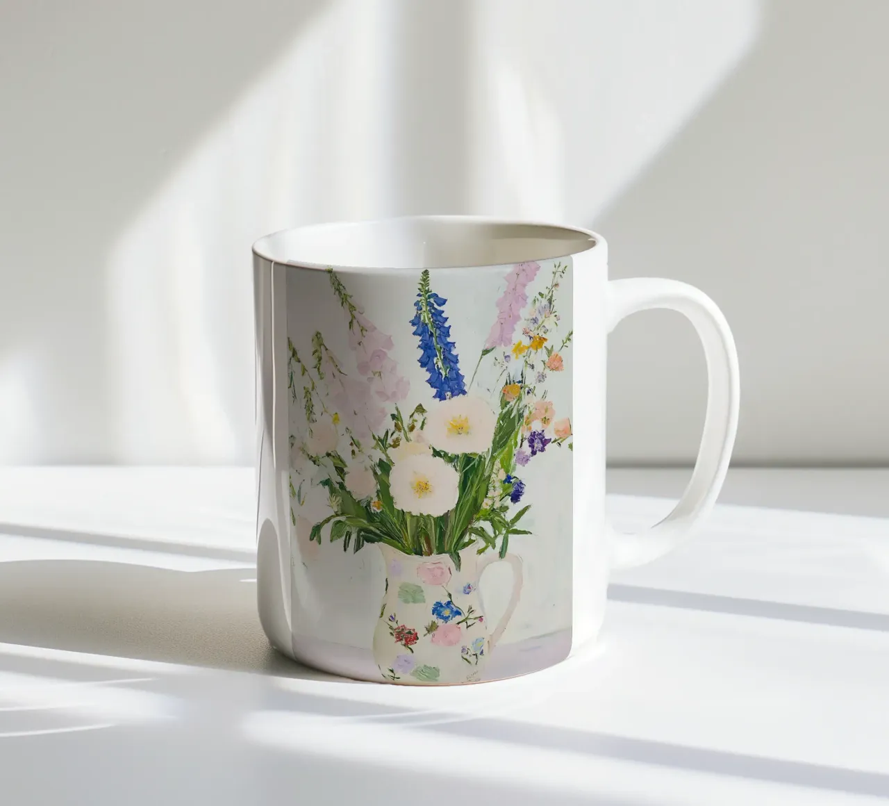 Fiori in vaso, stampa floreale tazza in ceramica da Little Lila