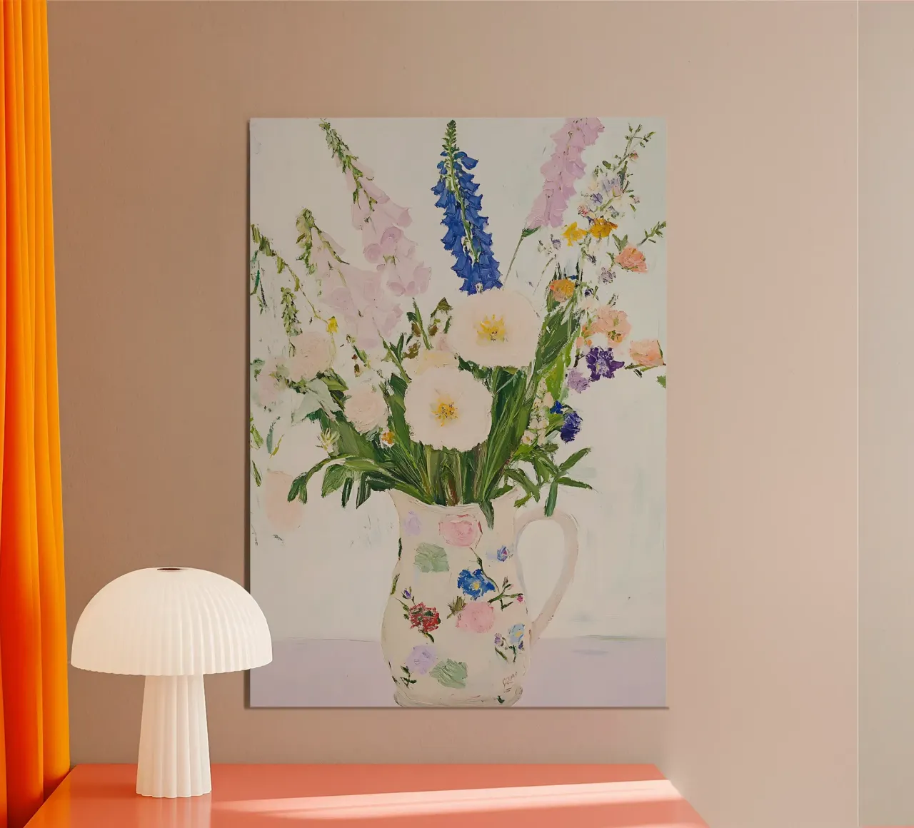 Fiori in vaso, stampa floreale alluminio dibond da Little Lila