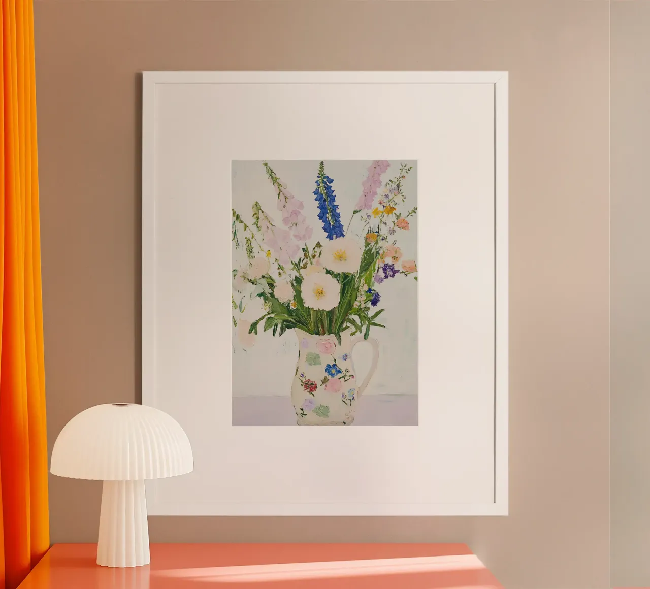 Blumen in Vase, Blumendruck Hahnemühle von Little Lila