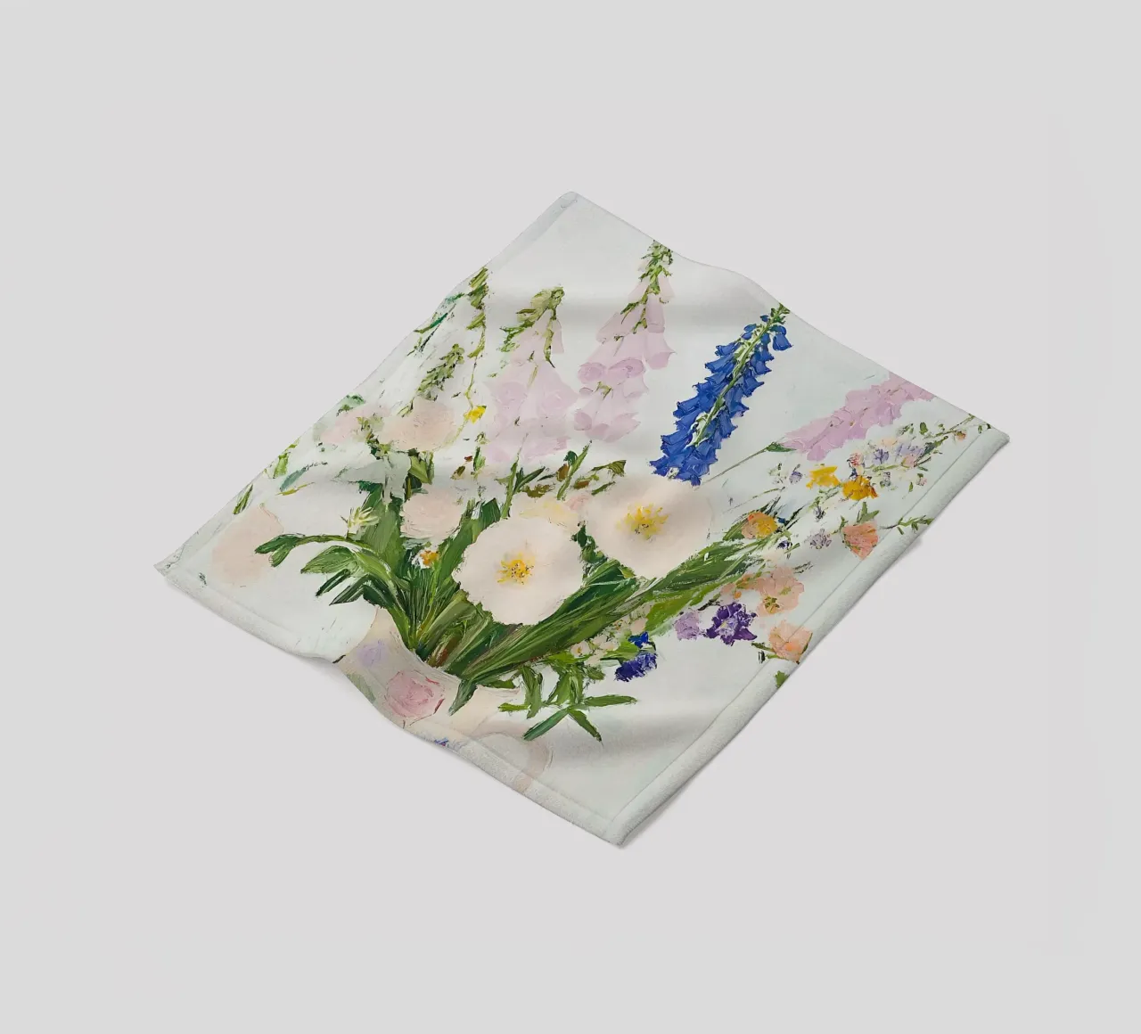 Blumen in Vase, Blumendruck Fleecedecke von Little Lila