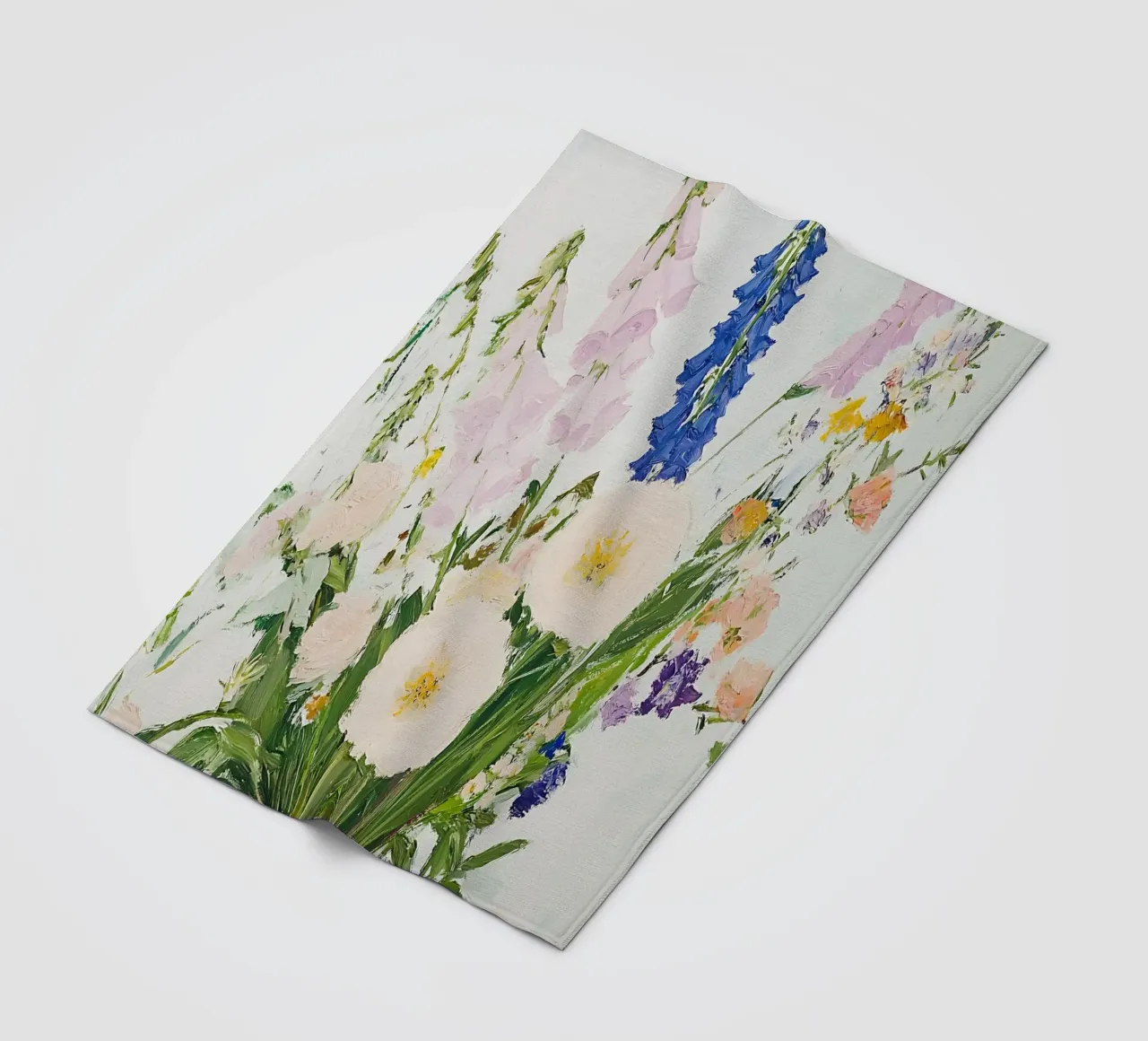 Blumen in Vase, Blumendruck Fleecedecke von Little Lila