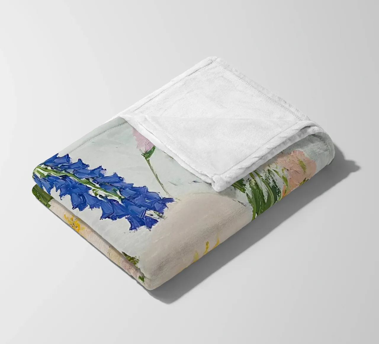 Blumen in Vase, Blumendruck Fleecedecke von Little Lila