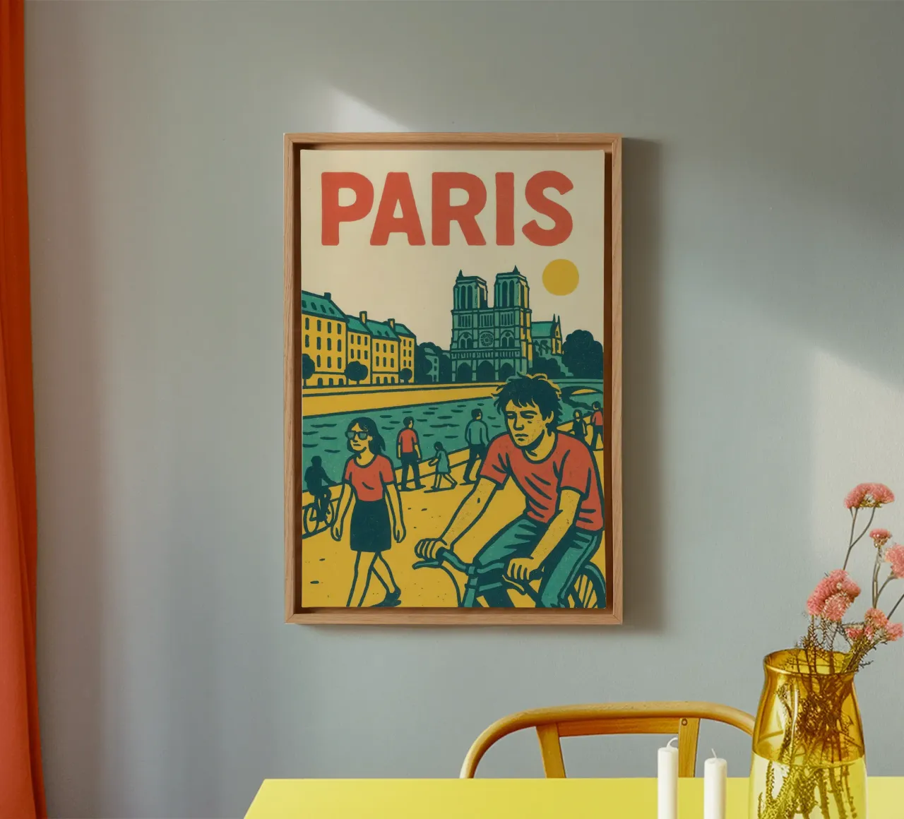 Melancholy Paris - between pale sunshine and soft asphalt canvas with Floater frame by JETLAG | affiches voyage