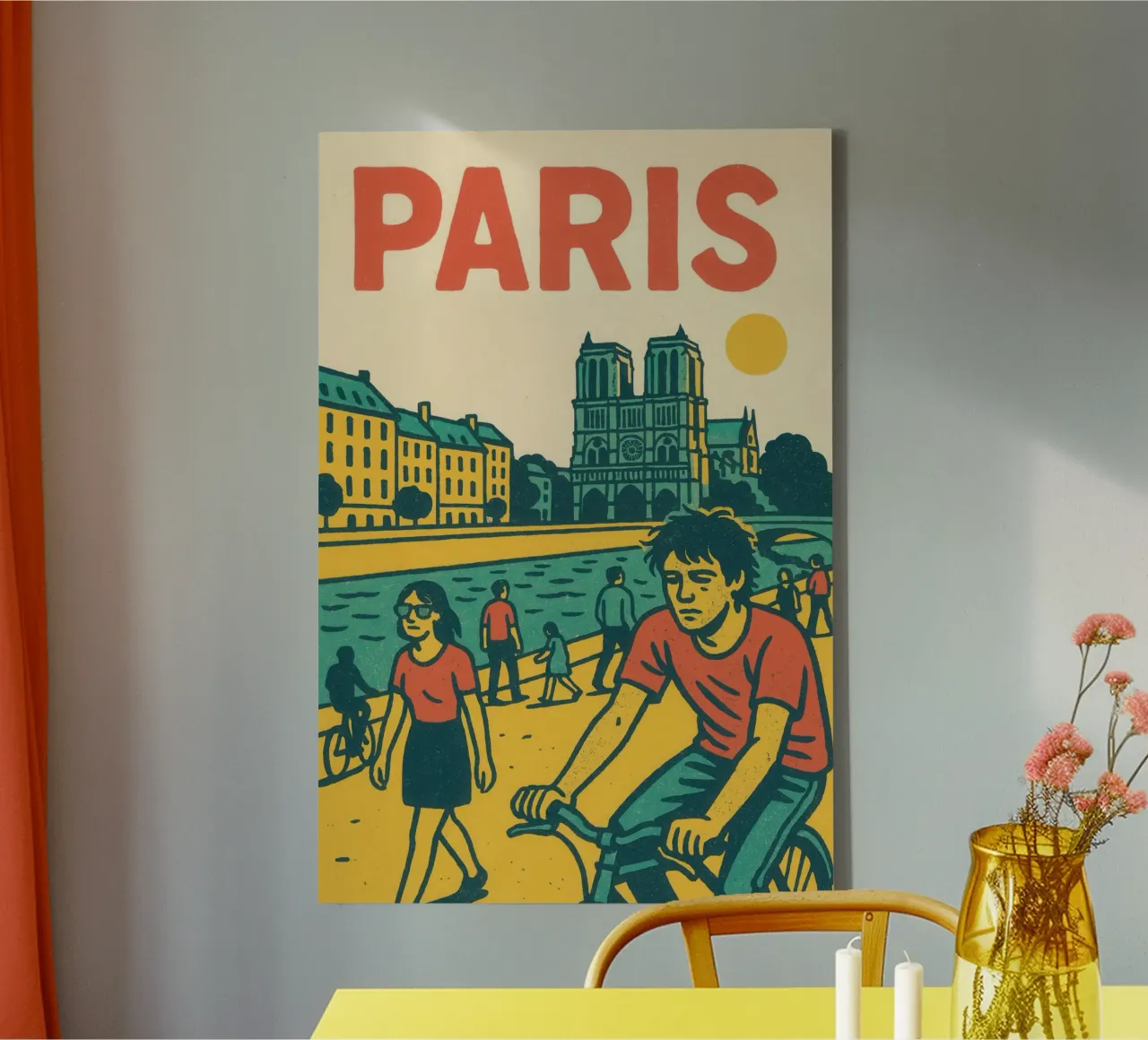 Melancholy Paris - between pale sunshine and soft asphalt canvas with Floater frame by JETLAG | affiches voyage