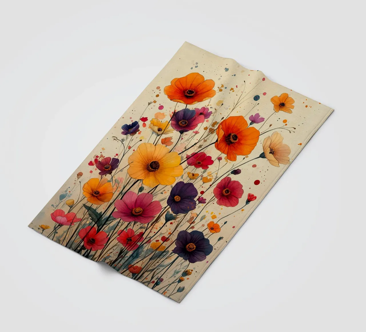 Poppies art B coperta in pile da Mateo