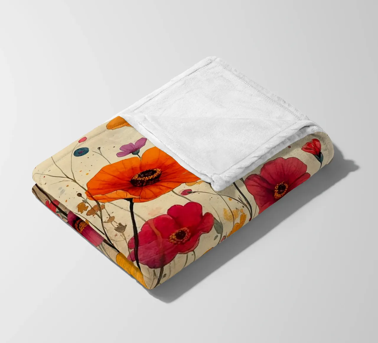 Poppies art B coperta in pile da Mateo