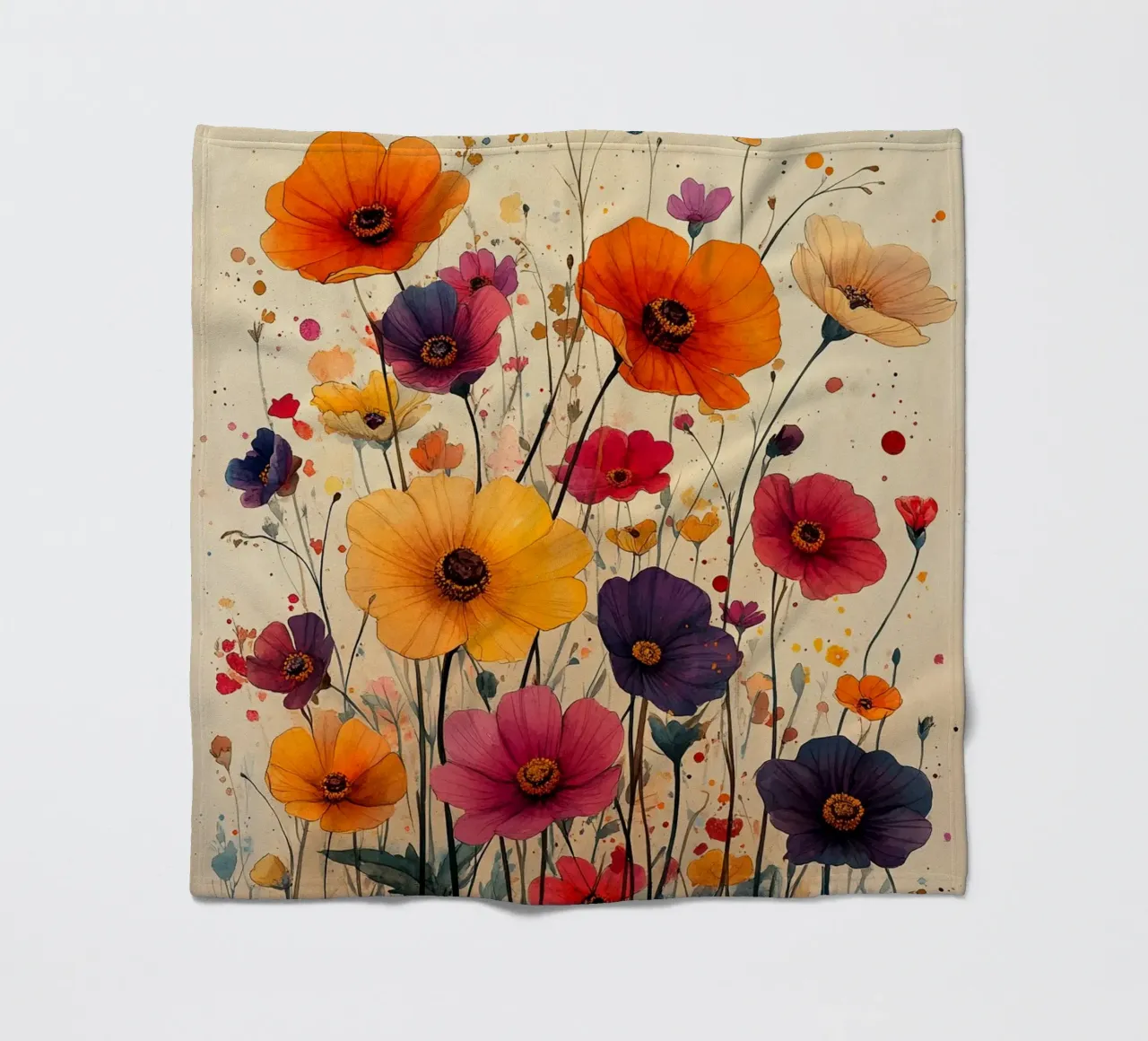 Poppies art B coperta in pile da Mateo
