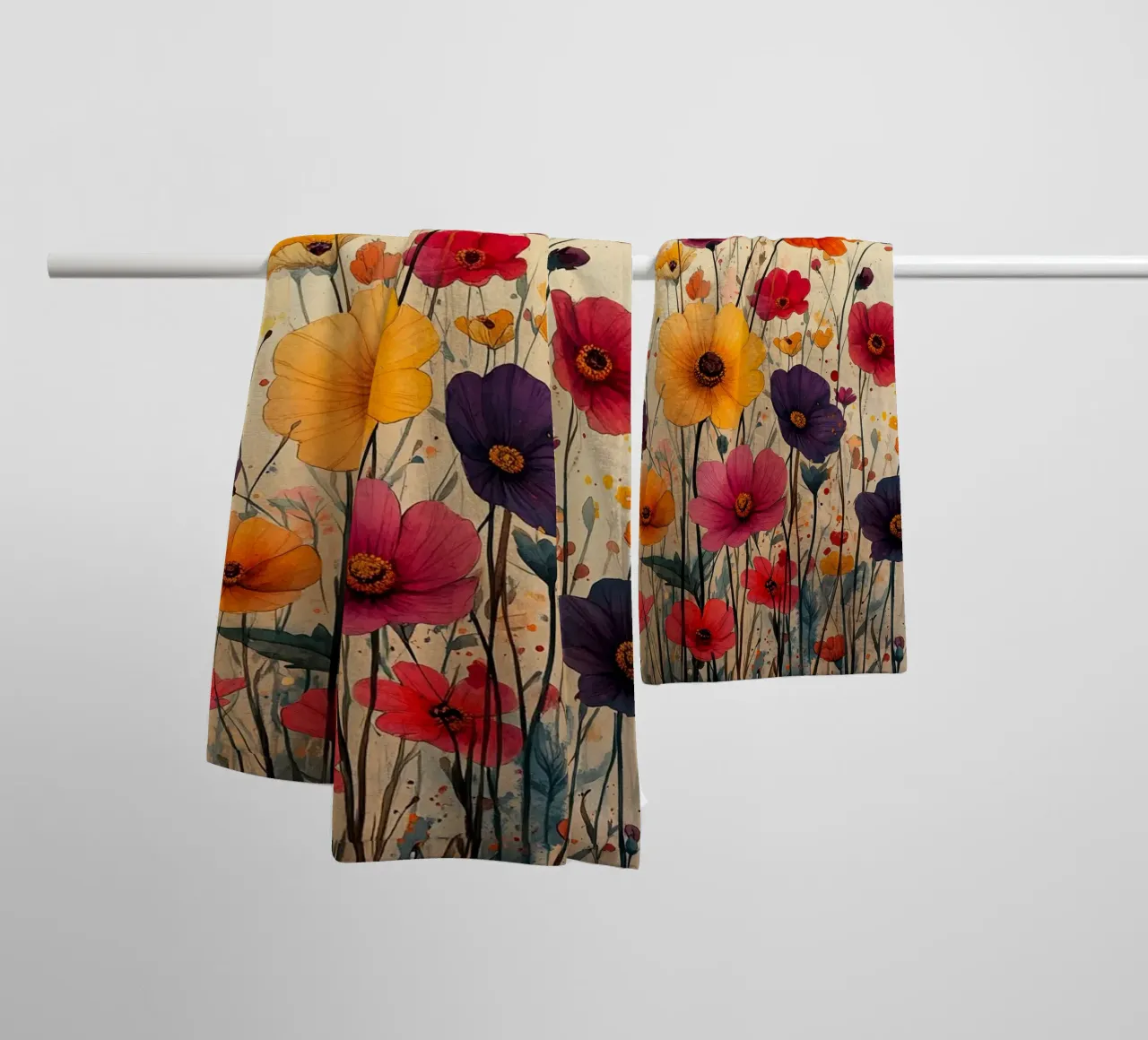 Poppies art B asciugamano da bagno da Mateo