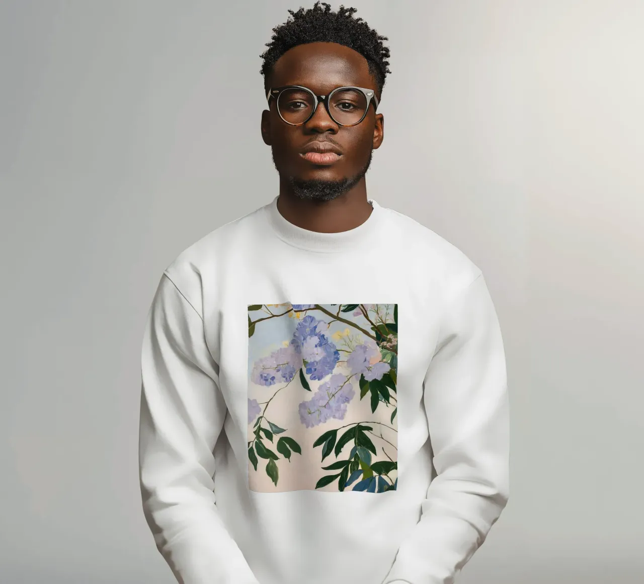 Lila Blume drucken, Natur Wandkunst, Floral Kunst, Retro Kunst Sweatshirt von Little Lila