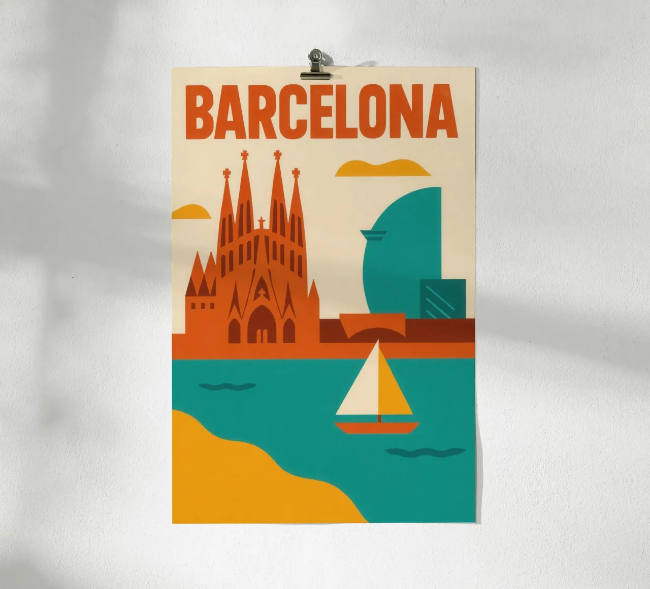 Barcellona grafica - tra Gaudí e il mare turchese poster da JETLAG | affiches voyage