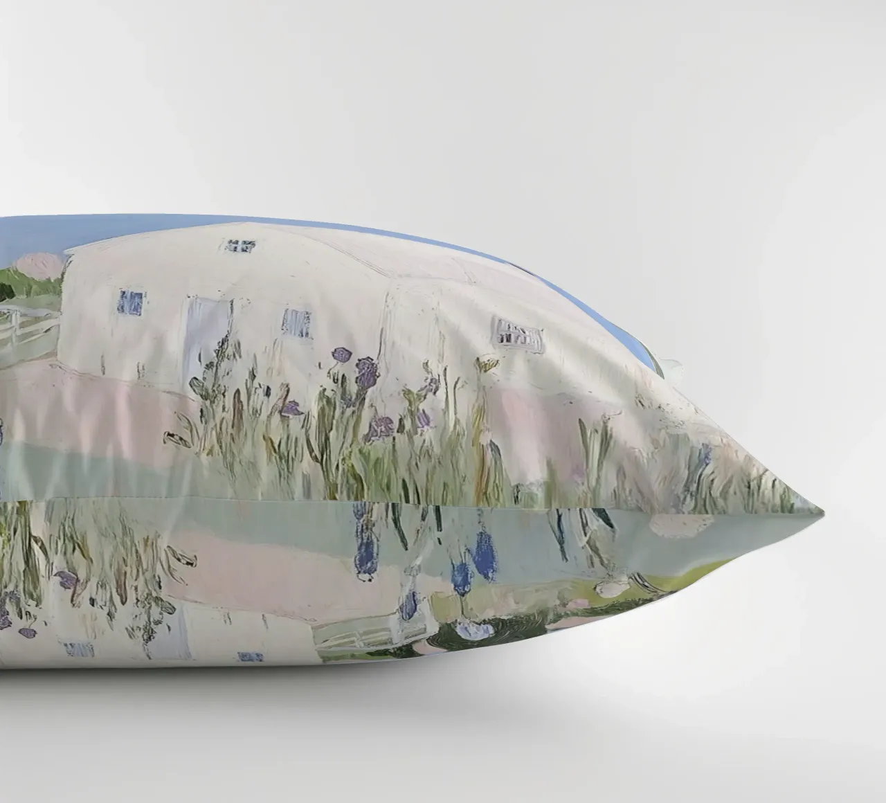 Retro Print, Seaside Poster, Landscape Print decorative cushion by Little Lila