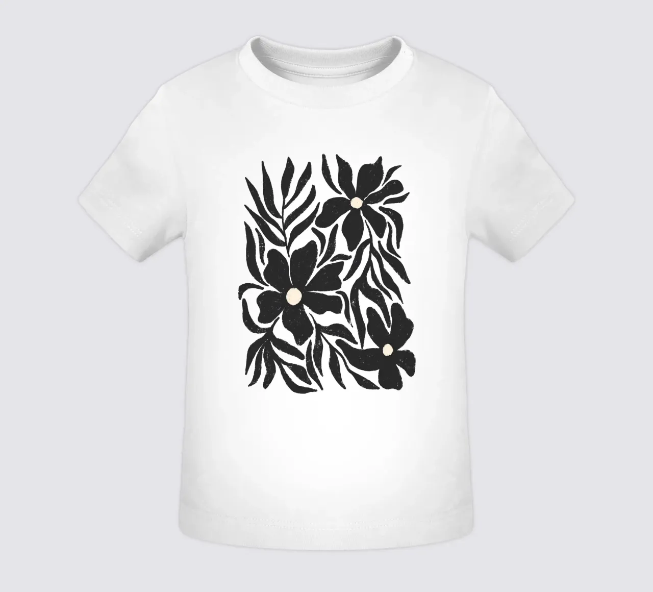 Textured flowers and branches silhouettes baby t-shirt by Wackapacka