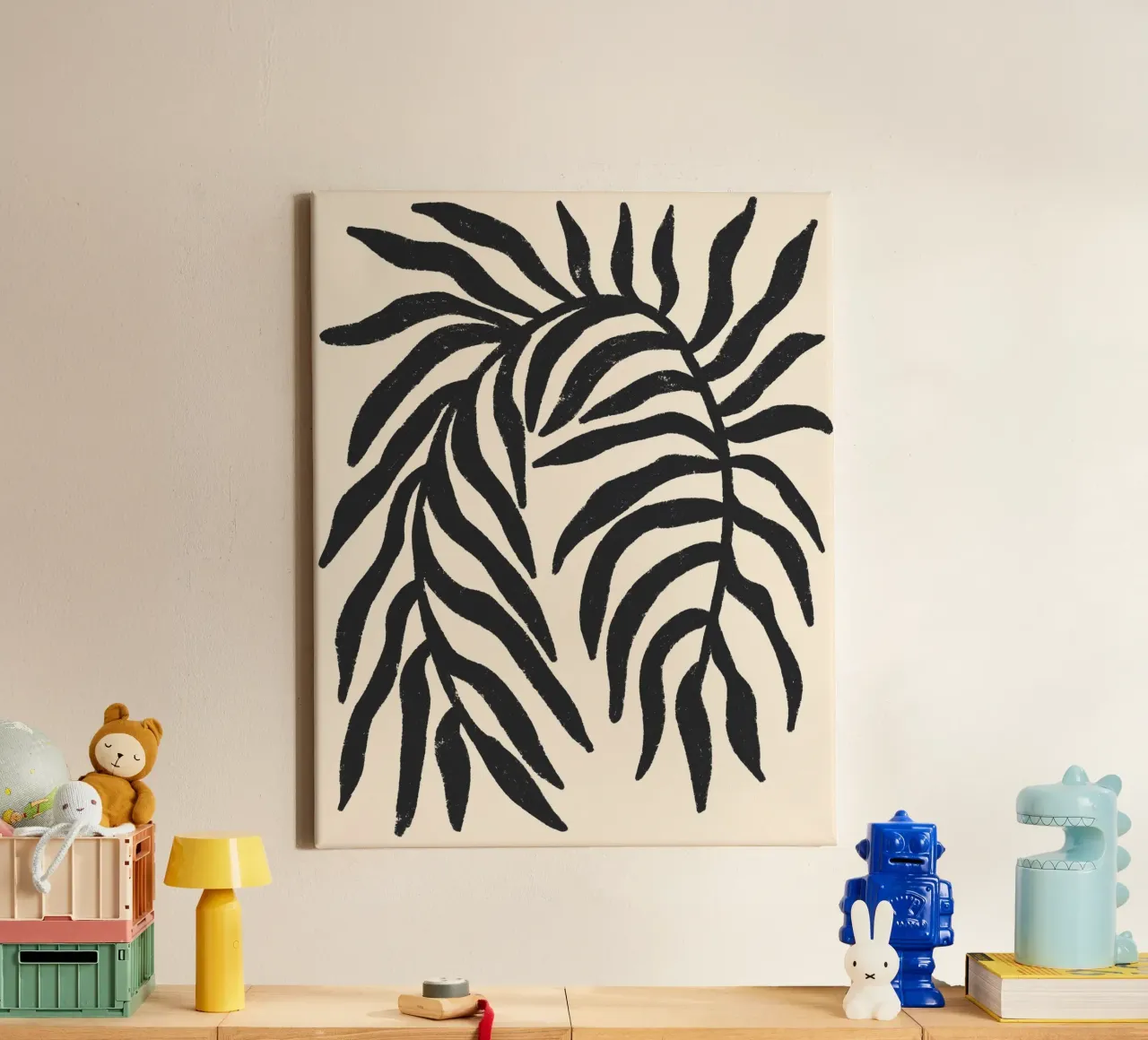 Black Silhouette Textured Branch 1 canvas by Wackapacka
