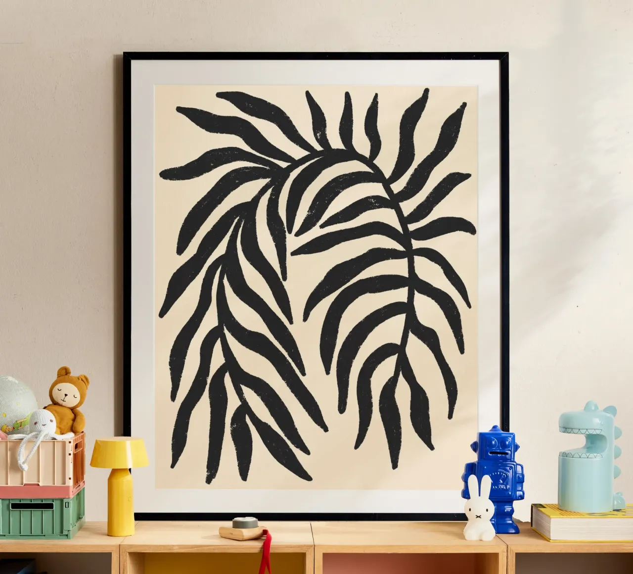 Silhouette nera Ramo strutturato 1 poster con telaio in alluminio da Wackapacka