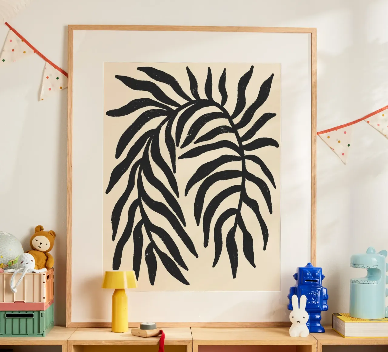 Silhouette nera Ramo strutturato 1 poster con telaio in alluminio da Wackapacka