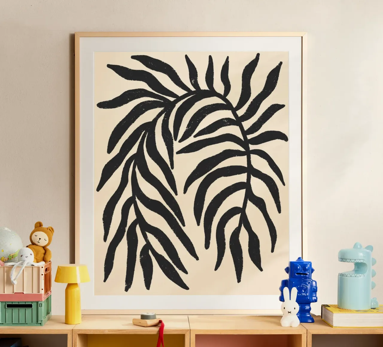 Silhouette nera Ramo strutturato 1 poster con telaio in alluminio da Wackapacka