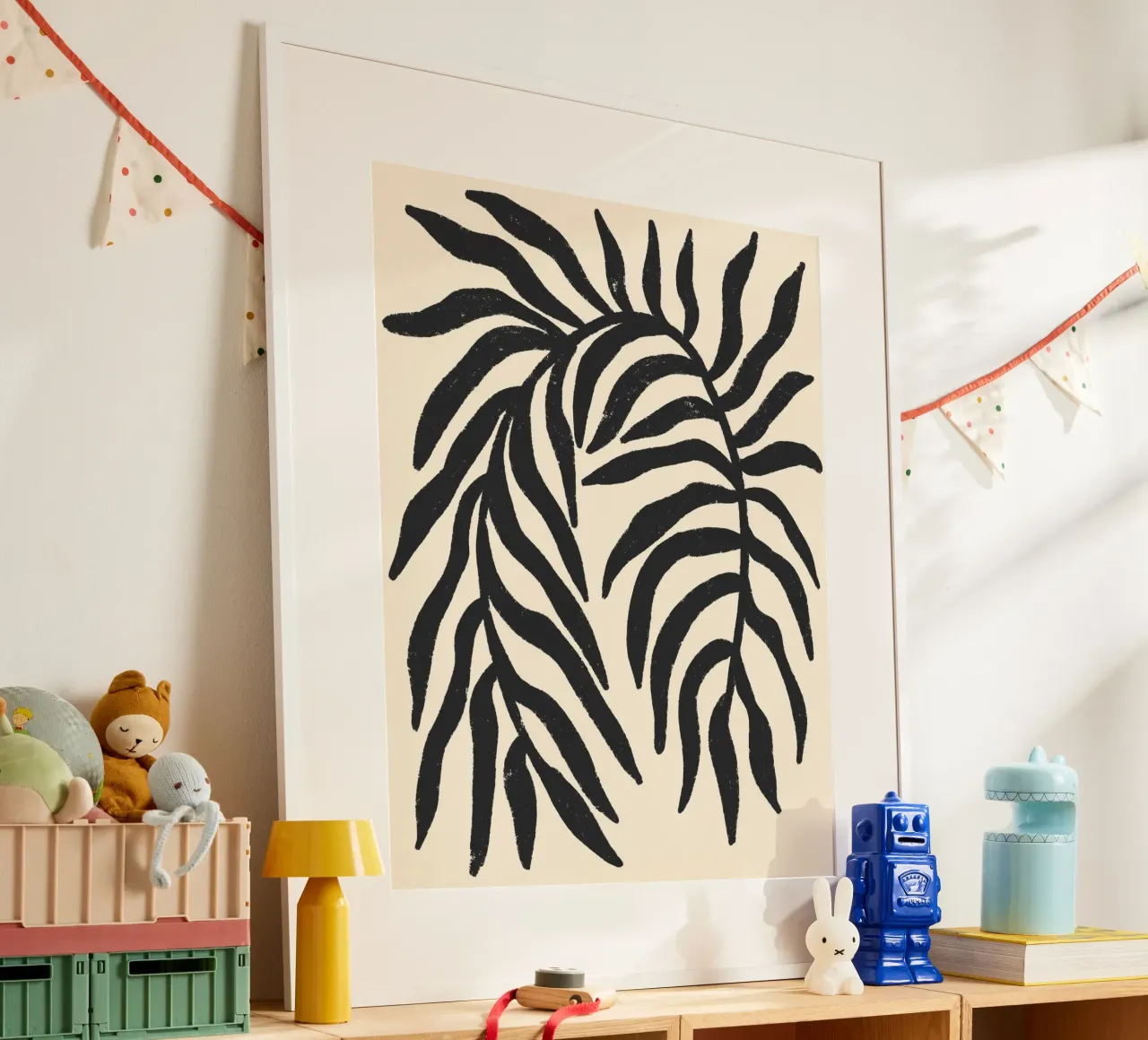 Silhouette nera Ramo strutturato 1 poster con telaio in alluminio da Wackapacka