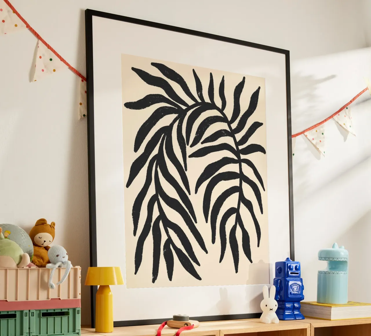 Silhouette nera Ramo strutturato 1 poster con telaio in alluminio da Wackapacka