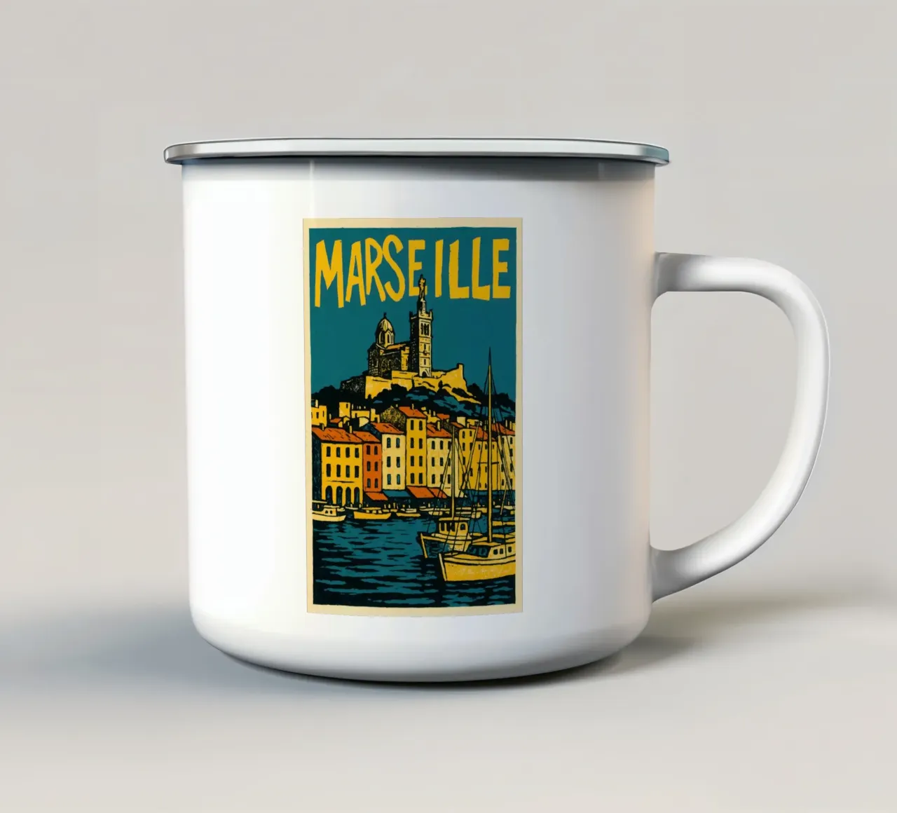 Marsiglia cruda - il Porto Vecchio al sole tazza in smalto da JETLAG | affiches voyage