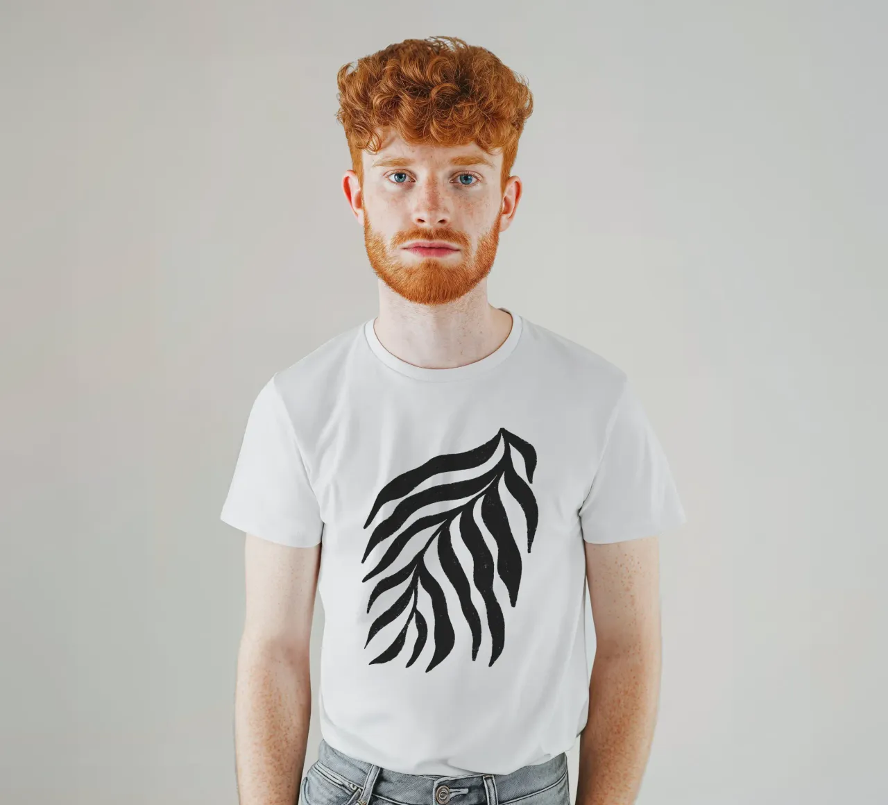 Schwarzer Scherenschnitt Texturierter Zweig 3 T-Shirt von Wackapacka