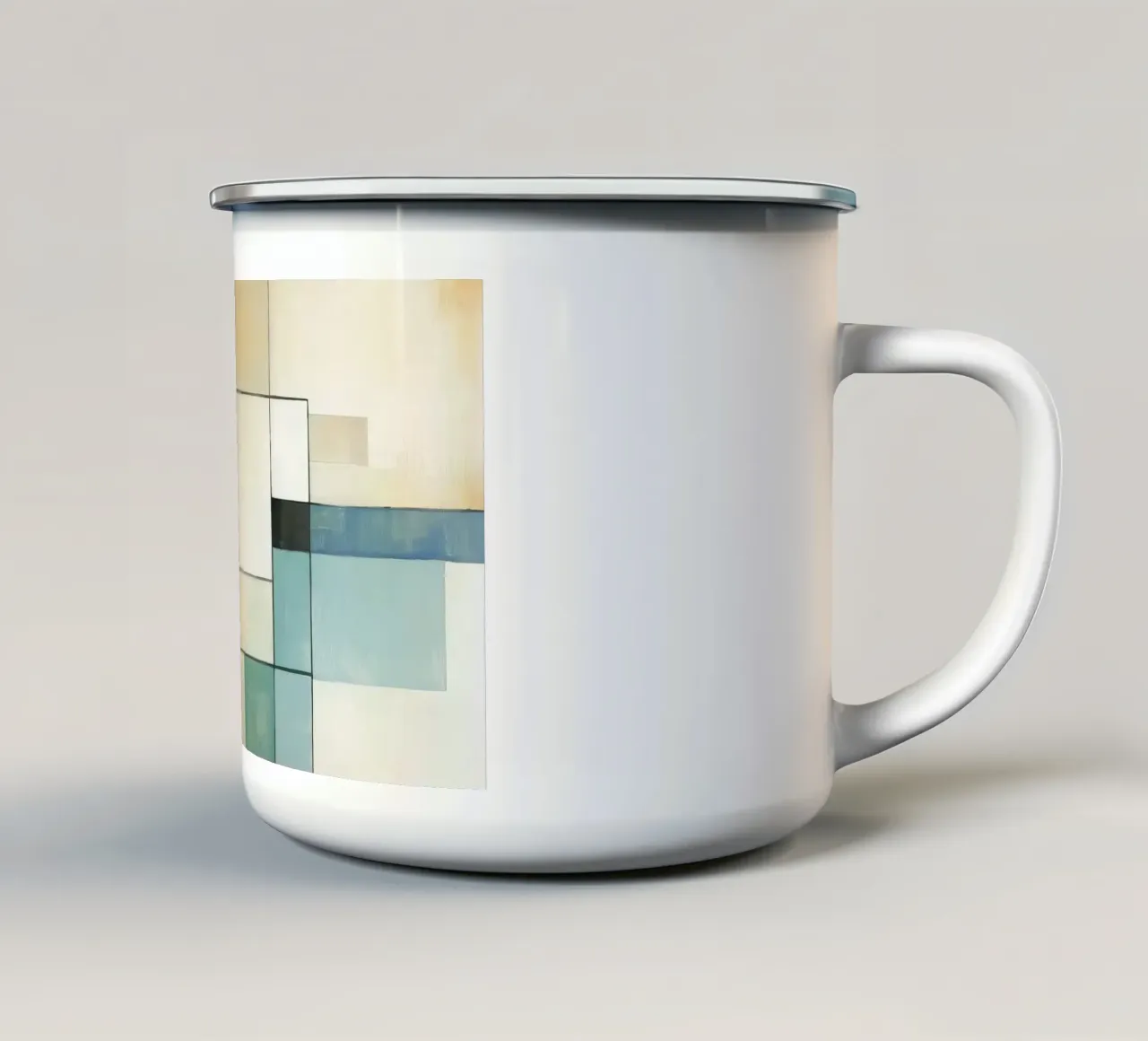 Abstrakte Blöcke Emaille Tasse von Imagine