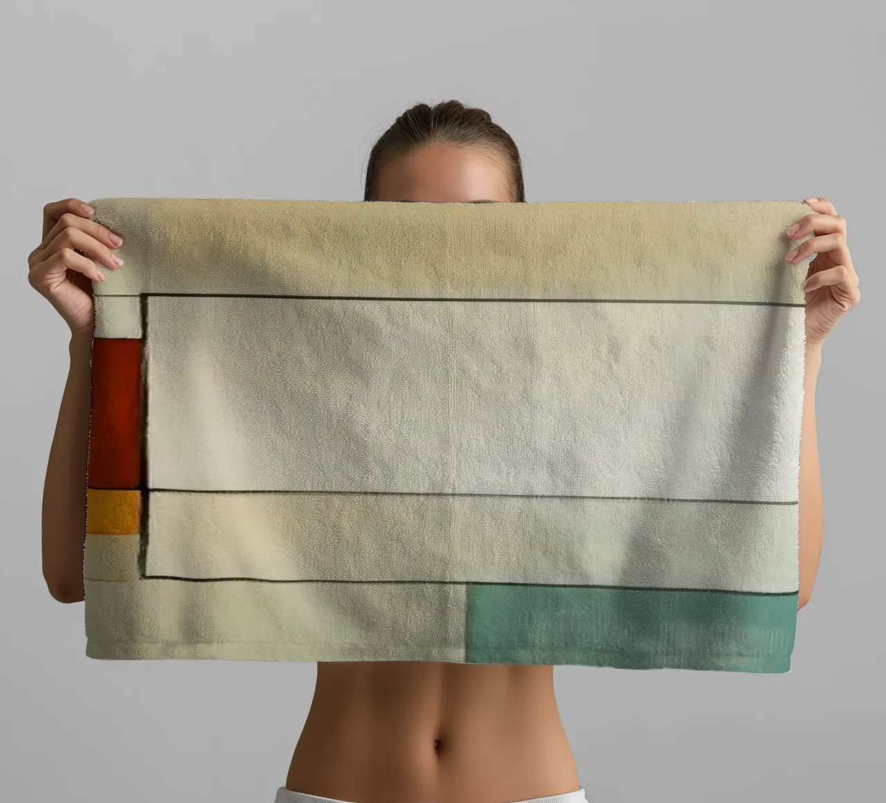 Abstracte blokken badhanddoek van Imagine