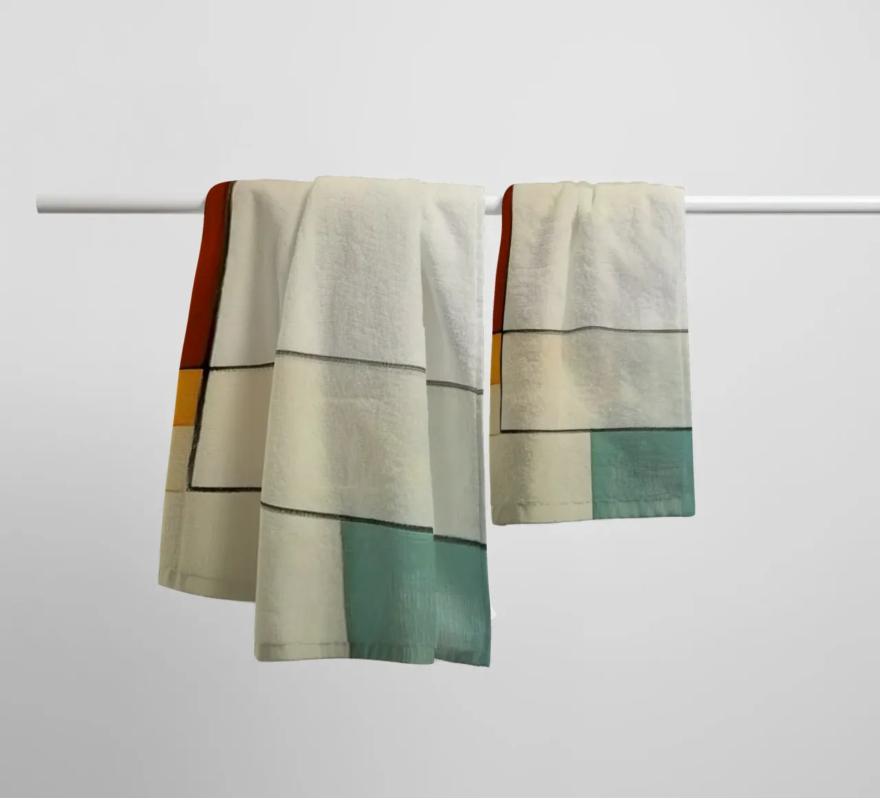Abstracte blokken badhanddoek van Imagine
