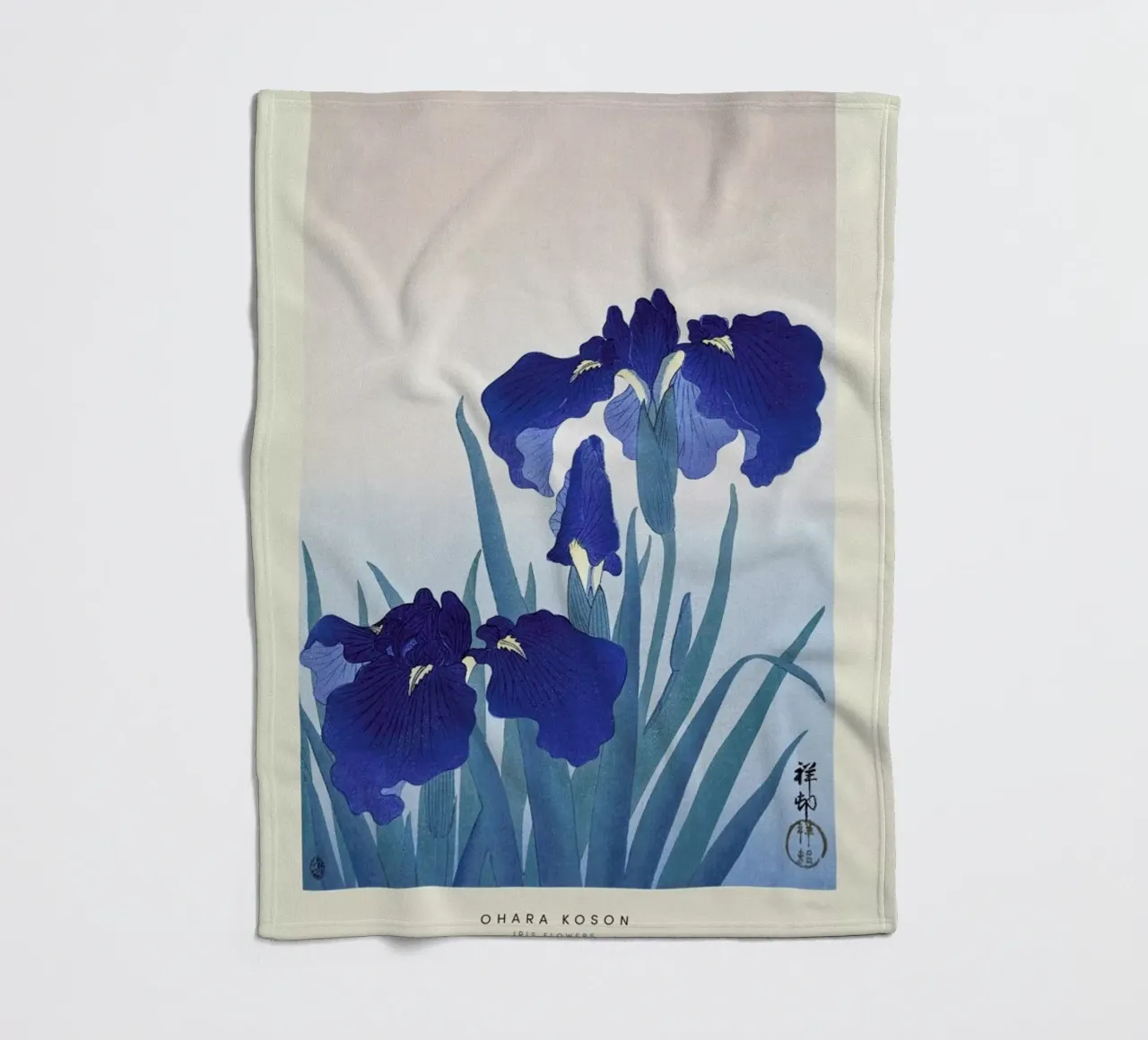 Koson - Iris Flowers coperta in pile da Vintage by JUNIQE